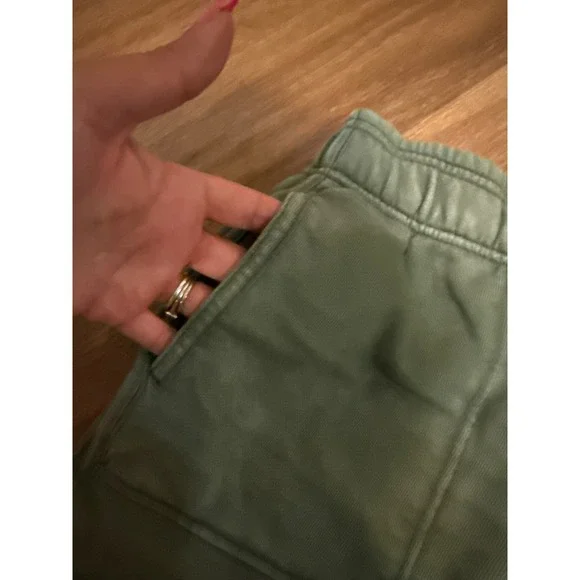 Aerie Sage Green Fleece Sweat Shorts High Waisted XS Relaxed oversize stretch - Picture 3 of 4